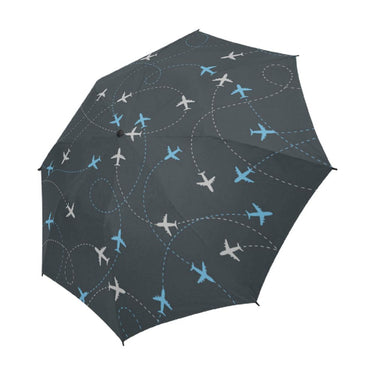 TRAVEL AROUND THE WORLD AIRPLANE ROUTE SEMI-AUTOMATIC FOLDABLE UMBRELLA (MODEL U05) e-joyer